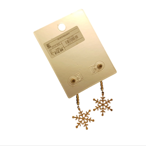 ❄️✨️NWT SUGARFIX BY BAUBLEBAR GOLD SNOWFLAKE NECKLACE/EARRINGS SET✨️❄️ - Picture 8 of 9